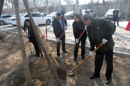 公(gōng)司園區(qū)“同心林”共同栽下“同心”樹苗(1)